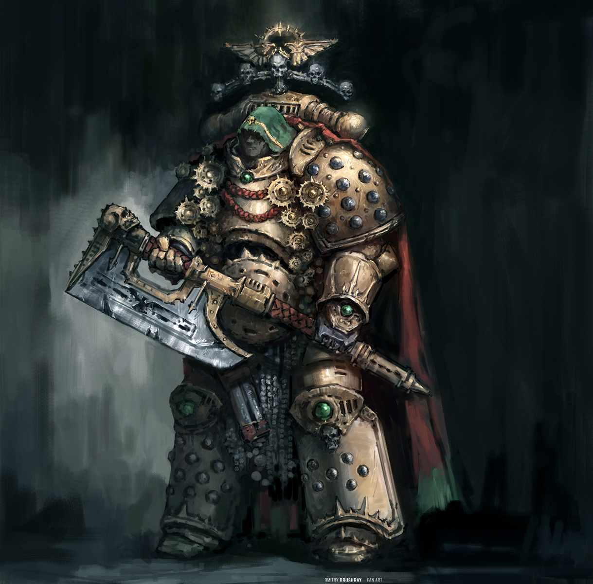 Brother Samial Venritus of Dark Angels, art by Dmitry Brushray