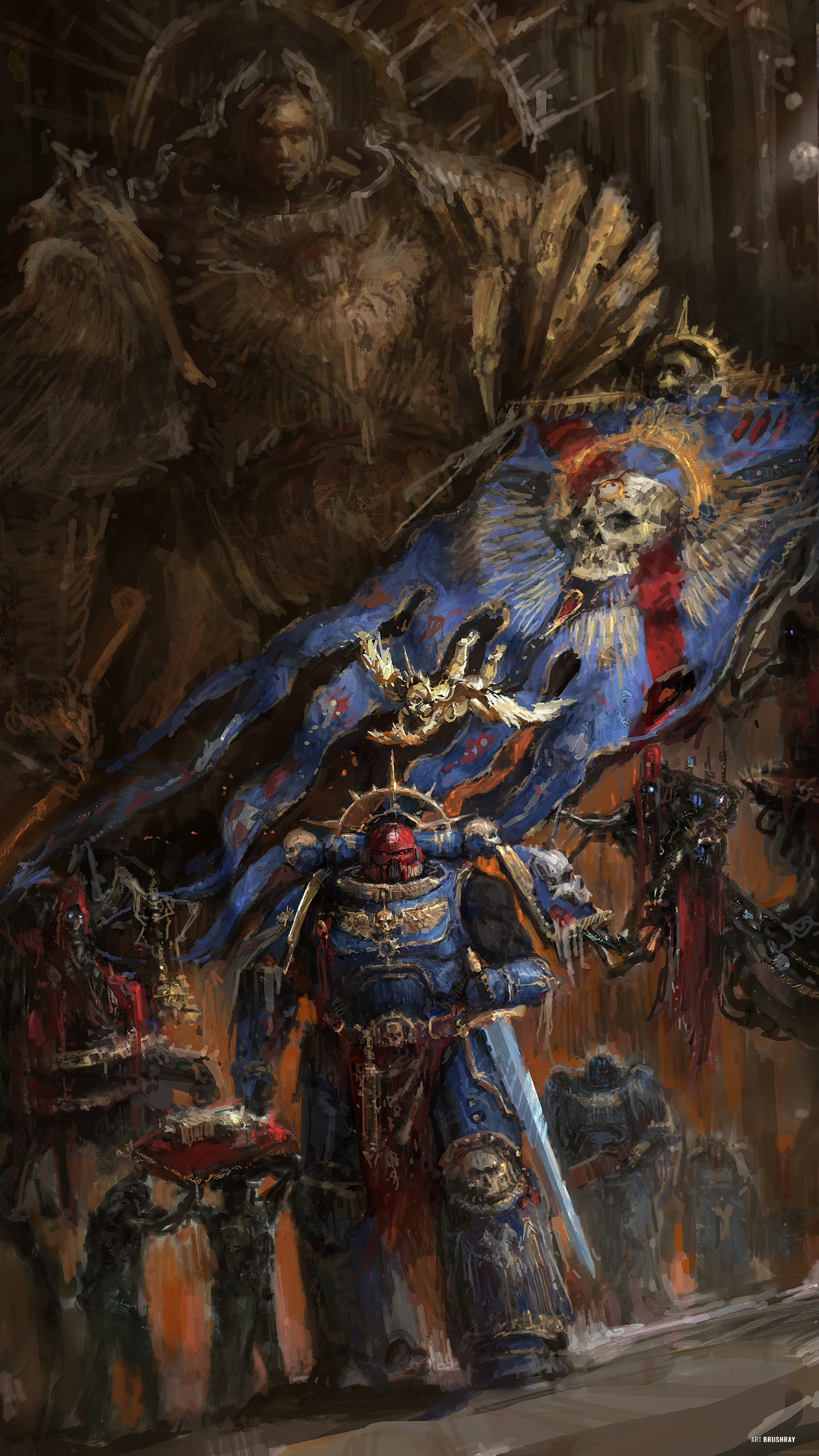 Uldritch Cassar, Adulators 3rd Company Captain, fan art by Dmitry Brushray