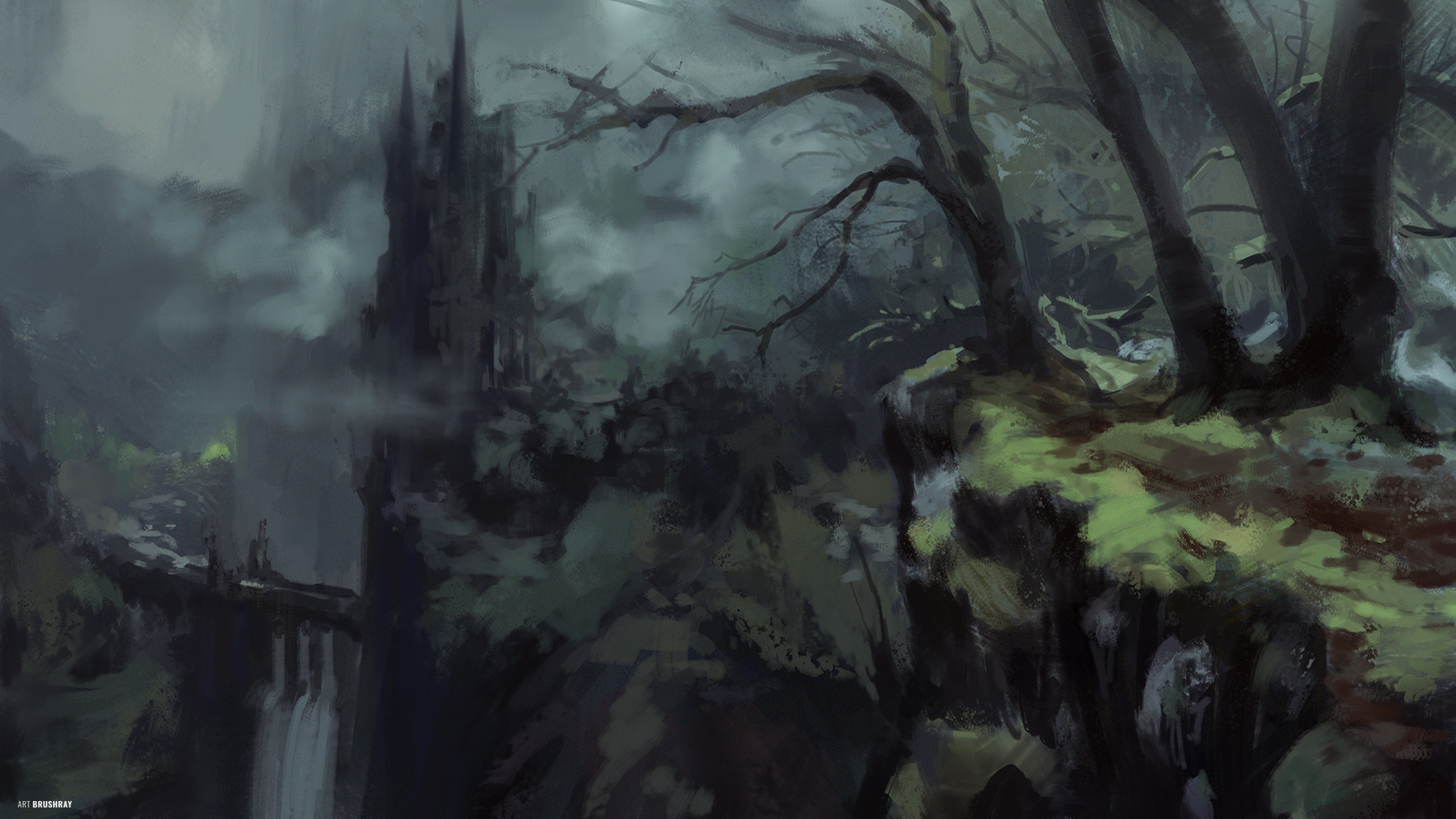 Fantasy landscapes sketches, by Dmitry Brushray