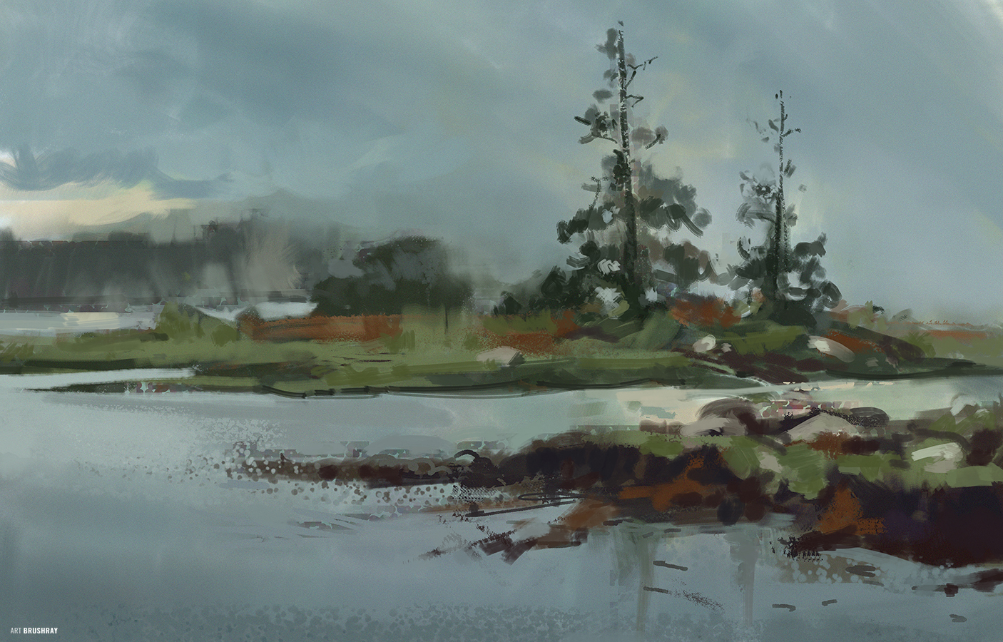 Fantasy landscapes sketches, by Dmitry Brushray