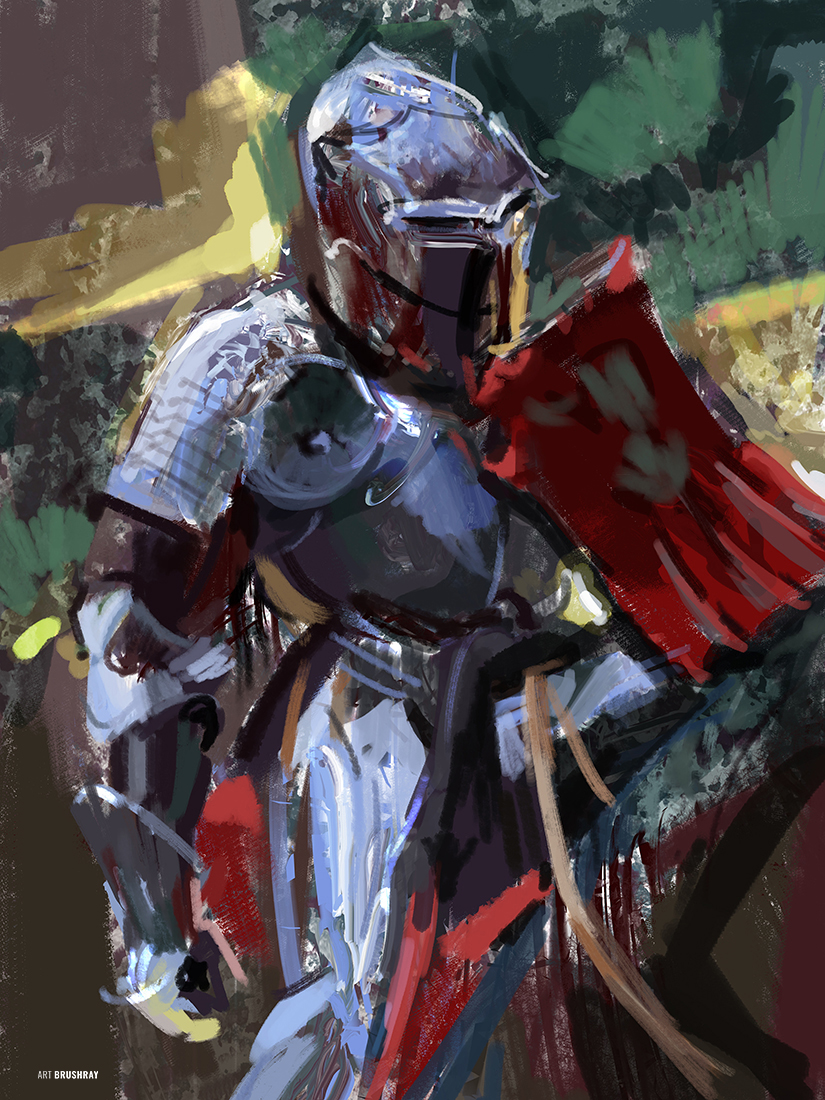 Knight cosplay, fanart by Dmitry Brushray