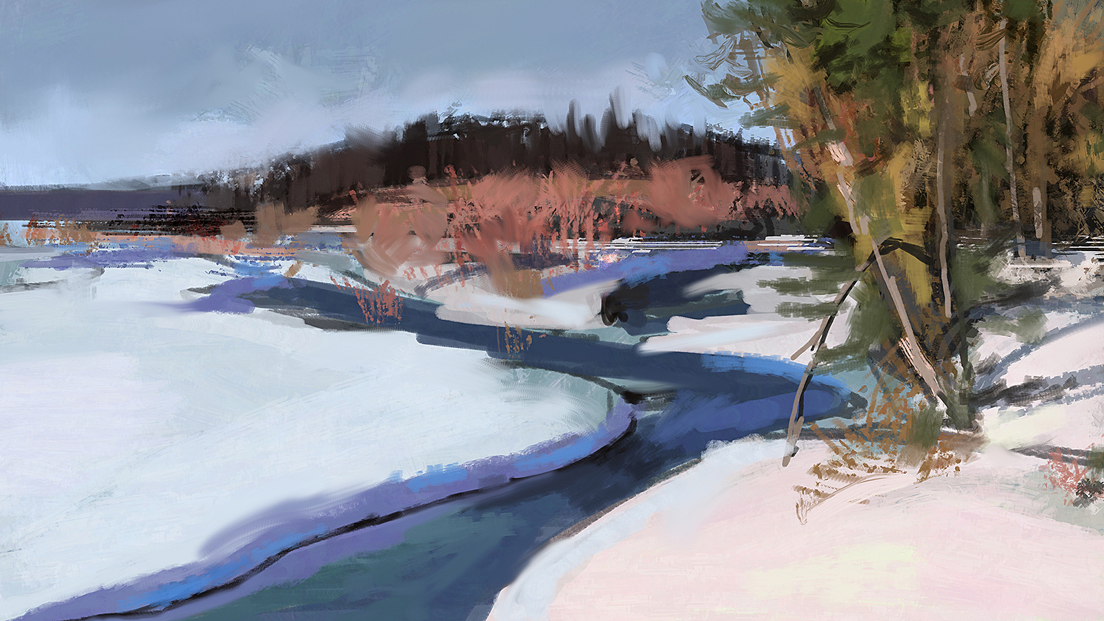 Landscape painting, art by Dmitry Brushray