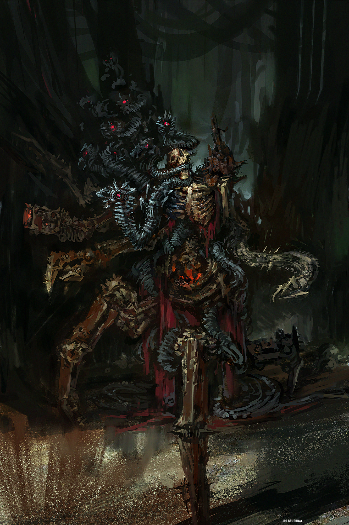 tech parasitic creature, fan art by Dmitry Brushray