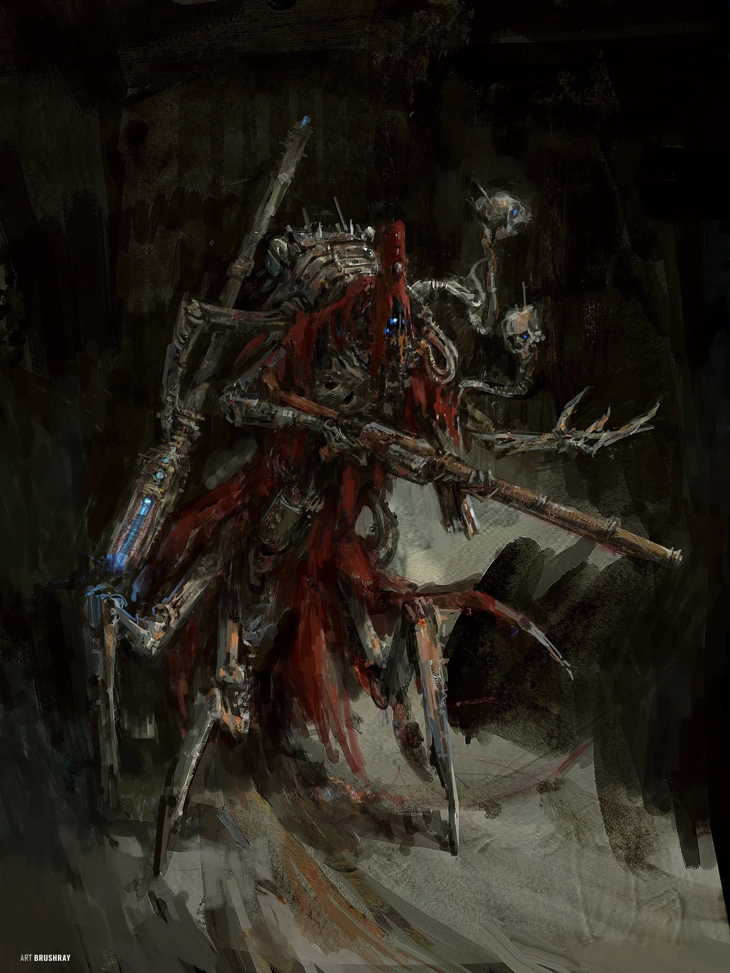 Crawling Tech Priest, fan art by Dmitry Brushray