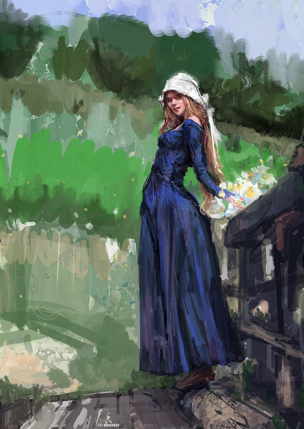 Cute rural girl, fanart by Dmitry Brushray